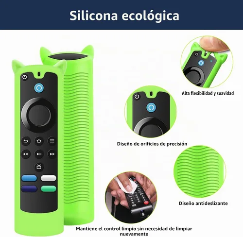 Vista 3 de Paquete de 2 fundas protectoras para control remoto, funda de silicona para control remoto que brilla en la oscuridad con cordón