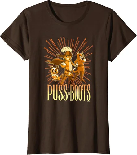 Vista 18 de DreamWorks Puss in Boots: The Last Wish Cat Trio Poster - Camiseta pequeña Negro