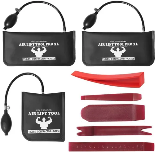 Vista 11 de Bolsa de aire en forma de cuña 2 piezas, espaciador de aire inflable con palancas, kit de bomba de aire en forma de cuña de grado comercial