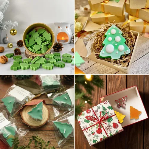 Vista 4 de Molde de silicona para árbol de Navidad, 2 moldes para pastel