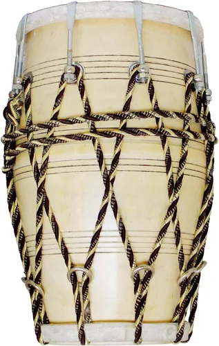 Vista 4 de CUERDA DE TAMBOR ESPECIAL DHOLAK + PERNO AFINADO NATURAL COLOR MADERA POLICO HECHO A MANO INDIAN SPL
