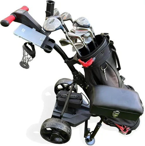 Vista 2 de The Weekender Electric Golf Cart, Packed with Drink Holder, Umbrella Holder, Scorecard Holder