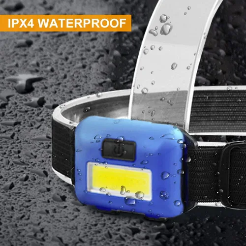 Vista 5 de Paquete de 8 faros LED para adultos y niños, 1.1 onzas/1.09 oz, lámpara de inundación COB ultra brillante con 3 modos, 24 pilas AAA, linterna
