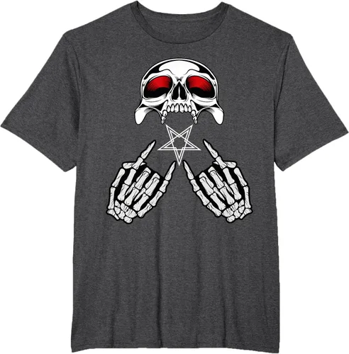 Vista 15 de Camisas de metal pesado con diseño de abanico de metal Negro