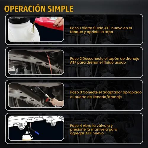 Vista 7 de Bomba de fluido de transmisión automática, kit de herramientas de recarga ATF, sistema de llenado de transferencia de aceite manual de 7.5 litros