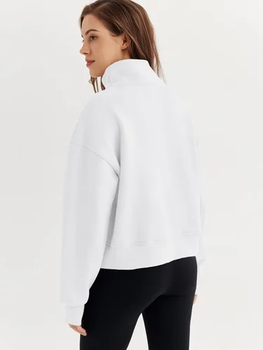 Vista 4 de EFAN Sudaderas cortas para mujer, con media cremallera, forro polar, con cremallera de un cuarto, sudaderas con capucha 2023, ropa de moda de otoño