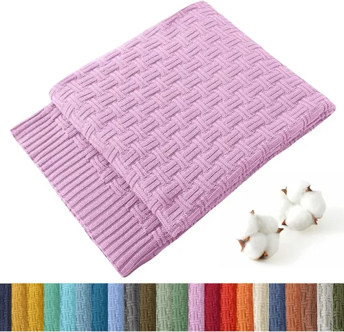 Vista 17 de TREELY Manta de Punto de Algodón 100% Cobertor para Sofá (31 x 40 Pulgadas, Marrón) Manta decorativa para sofá, cama y sofá