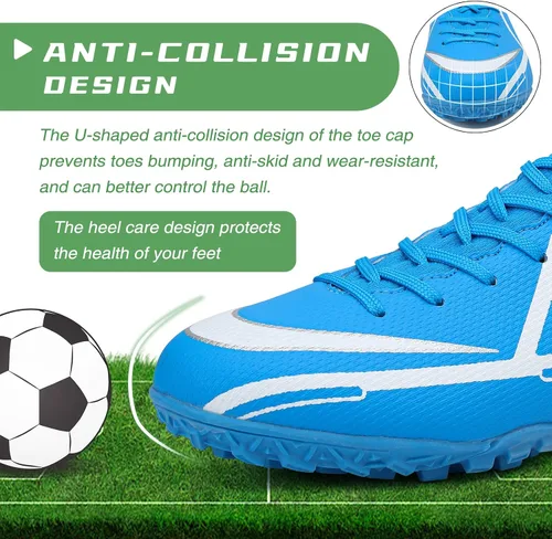 Vista 5 de Soccer Cleats Mens Outdoor Indoor Soccer Shoes Women for Big Boy AGTF