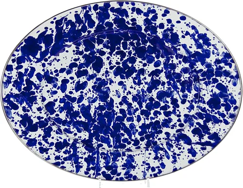 Vista 8 de Golden Rabbit Enamelware Oval Platter, 12 x 16in, Americana
