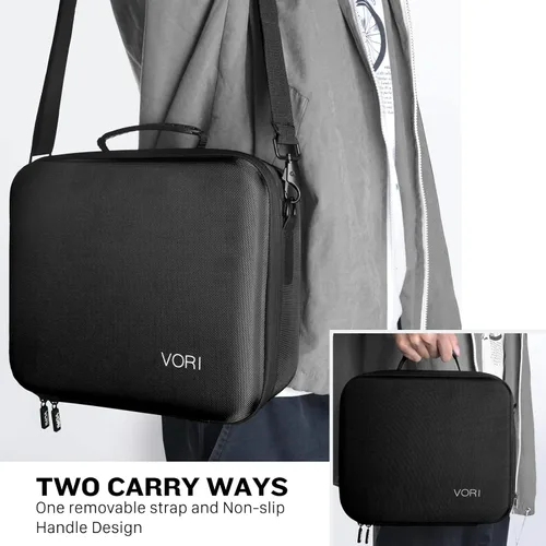 Vista 6 de VORI Funda de transporte para Nintendo SwitchSwitch modelo OLED 2021 funda protectora de almacenamiento de viaje duro con asa y correa de hombro