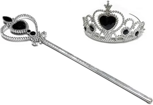 Vista 16 de Juego de tiara y varita de corona princesa Elsa - Joya de corazón de plata Azul