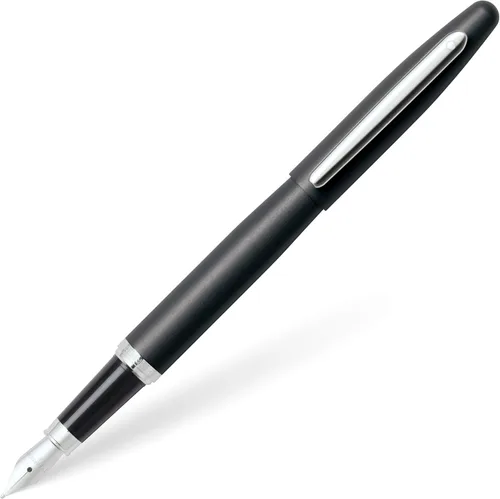Vista 12 de Sheaffer VFM - Pluma estilográfica con acabado mate negro, detalles cromados, con punta mediana