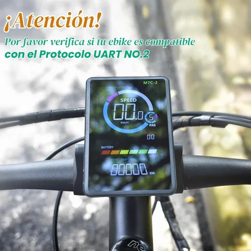 Vista 2 de Pantalla Ebike, protocolo UART No. 2, 24V-60V ABS Colorido Ciclismo Computadora con Puerto de Carga para Dispositivos Móviles, Pantalla LCD Vertical