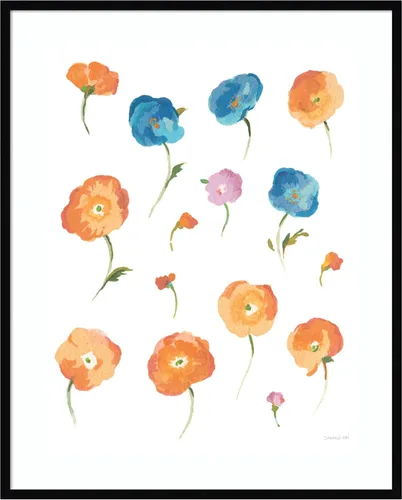 Vista 13 de Amanti Art Framed Wall Art Print 24x20 Retro Flowers II by Danhui Nai, Flowers Wall Art, Modern Contemporary Decor, Small Poster Painting Artwork