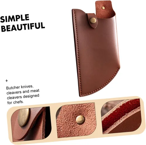 Vista 8 de Mobestech Funda protectora de cuero artificial para cuchillos de cocina, cubierta compacta para cuchillos de almacenamiento de chef, viajes, 9.76 x