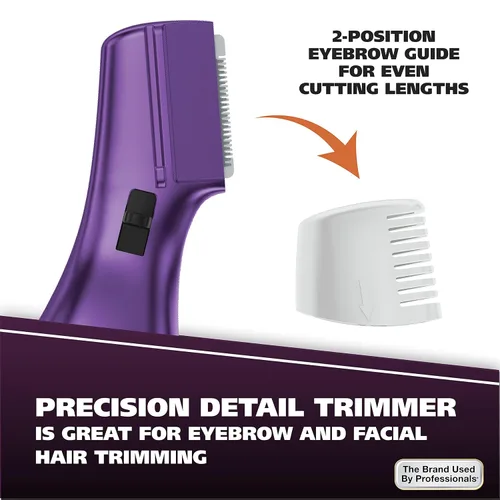 Vista 6 de Recortadora recargable morada confianza pura N.° 9865-100 For Smooth Shaving & Trimming Of The Face, Underarm, Eyebrows, & Bikini Areas With One