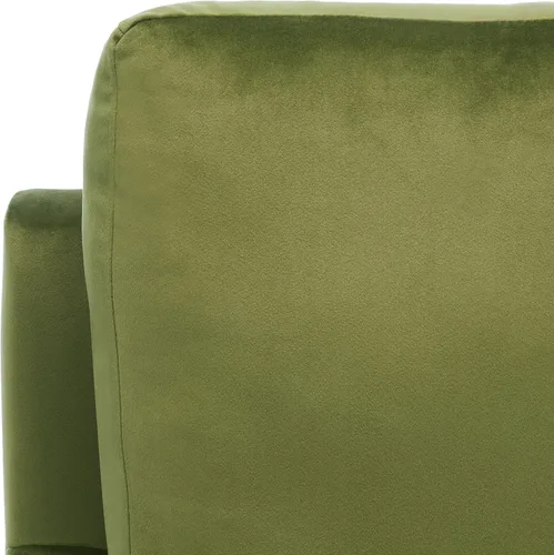 Vista 4 de SAFAVIEH Home Collection Kye Mid-Century - Silla decorativa de terciopelo verde oliva (totalmente montada)
