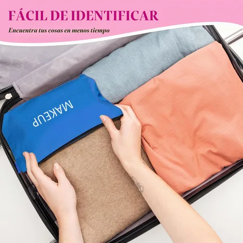 Vista 6 de Saintrygo 10 bolsas de maquillaje de lona para mujer, brillantes, 9.8 x 5 x