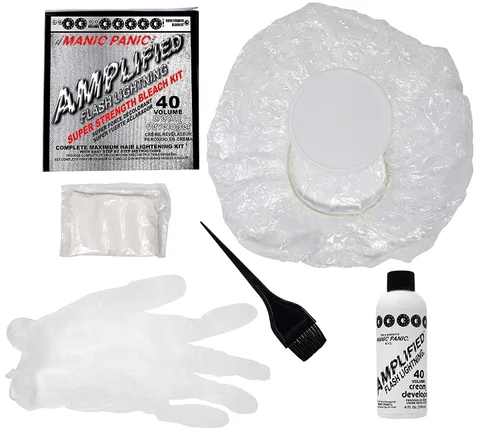 Vista 3 de MANIC PANIC Flash Lightning - Kit de Decoloración Súper Fuerte - Revelador de 40 Volúmenes + Polvo Decolorante - Aclarador de Cabello para Cabello