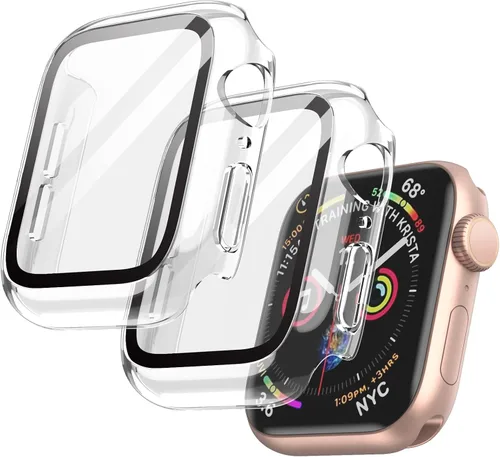 Vista 34 de JETech Funda para Apple Watch SE 3/2/1, Series 6/5/4 de 1.575 in, color negro con protector de pantalla, vidrio templado incorporado, alta
