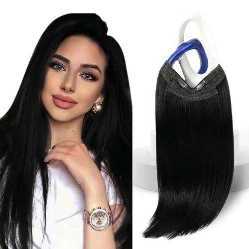 Vista 10 de Sunny - Extensiones de cabello humano real, con cable/hilo y clips ajustables, aplicación invisible, 2.82 onzas, 12 pulgadas, color rubio cenizo
