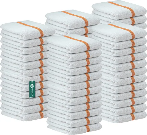 Vista 9 de Bar Mop Azul y Oro Rayado 10 lbs 16x19 Paquete de 60, 100% Algodón Cosido Doble Listo para Uso en Ruta Toallas de Cocina Absorbentes Toallas