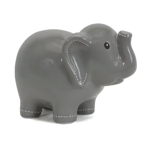 Vista 8 de Child to Cherish Alcancía de elefante cosido de cerámica, azul