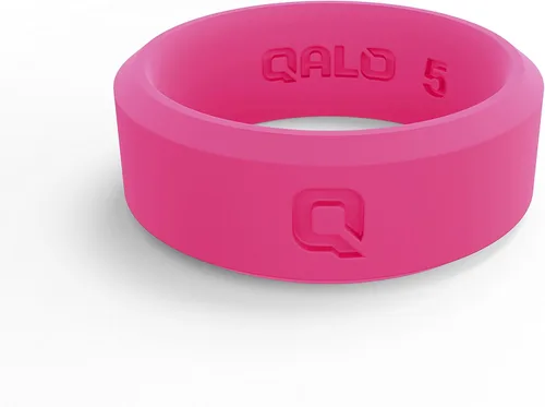 Vista 2 de QALO Anillo de silicona de goma para mujer, moderno anillo de boda de goma de silicona, transpirable, anillo de silicona de compromiso duradero