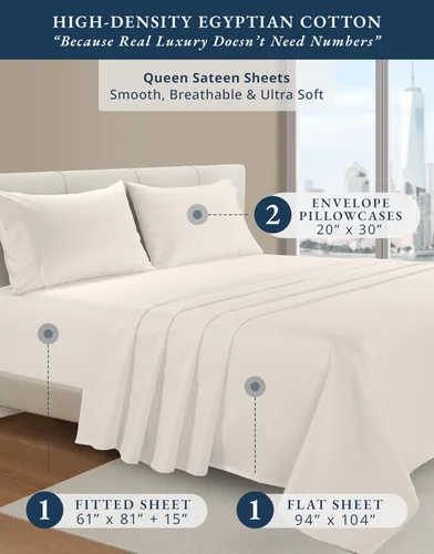 Vista 233 de LANE LINEN - Sábanas individual 100% algodón egipcio suave, cómodo y grueso de calidad de hotel, costuras reforzadas totalmente elásticas, sin