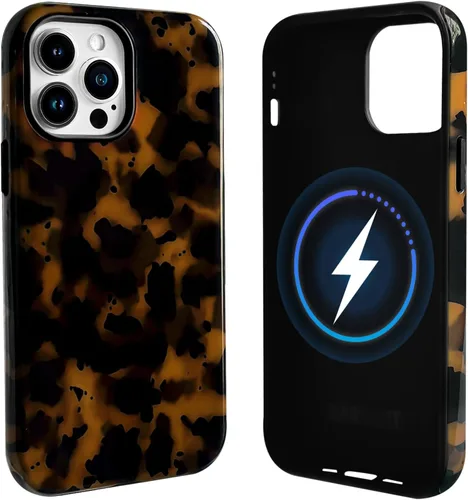 Vista 20 de NITITOP Funda magnética compatible con iPhone 11, compatible con MagSafe lindo diseño estético de leopardo ámbar tortuga para mujeres, hombres