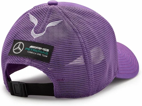 Vista 3 de Mercedes AMG Petronas Formula One Team - Producto oficial de Fórmula 1 - Gorra de camionero Lewis Hamilton 2022 - Púrpura, talla única, Púrpura