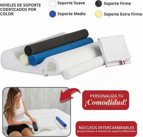 Vista 4 de Almohada cervical ajustable para aliviar el dolor de cuello, dormir de lado