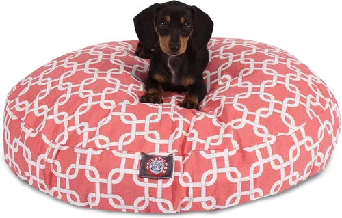 Vista 8 de Cama para mascotas redonda, amarilla, para exterior Majestic, Negro