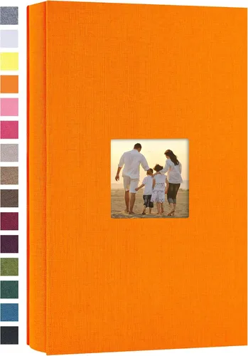 Vista 56 de potricher - Álbum de fotos pequeño para 100 fotos de 4 x 6 pulgadas, con portada de lino con foto, familiar, para bodas, aniversarios, bebés o Beige