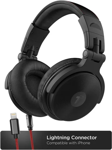 Vista 4 de Thore Auriculares sobre la oreja para iPhone con conector Lightning (certificado Apple MFi) – Auriculares de estudio con monitor DJ de estudio