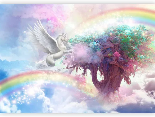 Vista 23 de artgeist Mural Pegaso Unicornio 79x55 pulgadas - Papel pintado no tejido de forro polar Decoración de pared Impresión fotográfica Diseño de imagen