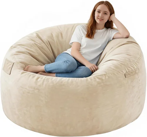 Vista 84 de Silla de Puf de 2 pies, Sillas de Puf Cómodas con Relleno de Espuma Viscoelástica, Sofá de Puf Esponjoso con Cubierta de Terciopelo Holandés, Sillas