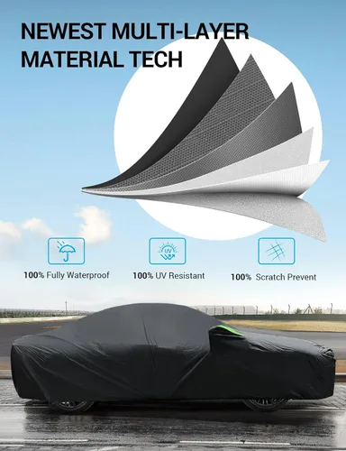 Vista 4 de Proadsy - Funda para auto de 6 capas compatible con Nissan Altima 1998-2024 2025 2026, a prueba de viento, para todo tipo de clima, impermeable