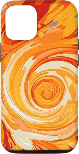 Vista 26 de iPhone 16 Swirl Orange Color Illustration Pattern Abstract Art Case