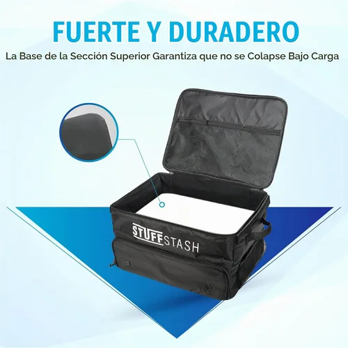 Vista 2 de STUFFSTASH Organizador de maletero de golf para automóvil, rígido, no se derrumba, compartimento ventilado para zapatos, divisores ajustables