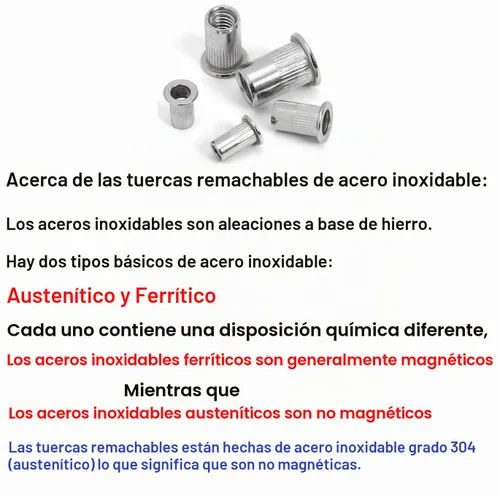 Vista 4 de 30 piezas de tuercas remachables de acero inoxidable 1/4-20 Tuercas de remache roscadas Rivnuts Nutsert 1/4-20UNC