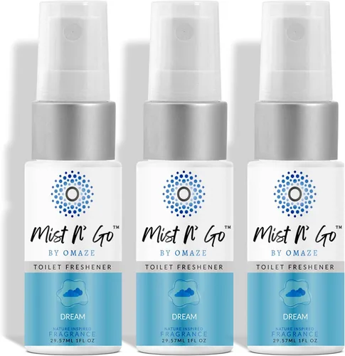 Vista 45 de Mist N' Go by Omaze - Aerosol de Baño de Viaje para Inodoro Eliminador de Olores - Aerosol de Inodoro de Viaje para Ambientador de Aire de Baño