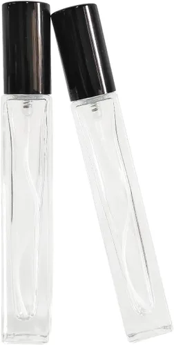 Vista 5 de 8 botellas de perfume de 0.3 fl oz, botellas de spray de vidrio rellenables, mini botella de vidrio cuadrada portátil de viaje, pequeña botella