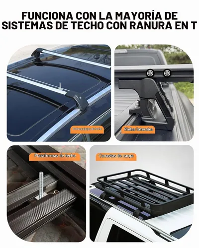 Vista 3 de Pernos de ranura en T para Thule, barras transversales de techo Yakima, plataforma, cesta de carga, adaptador de perno cuadrado en T de acero