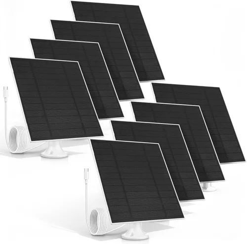 Vista 8 de Paquete de 4 paneles solares compatibles con cámara Google Nest para interiores y exteriores (versión de batería), cargador de energía solar