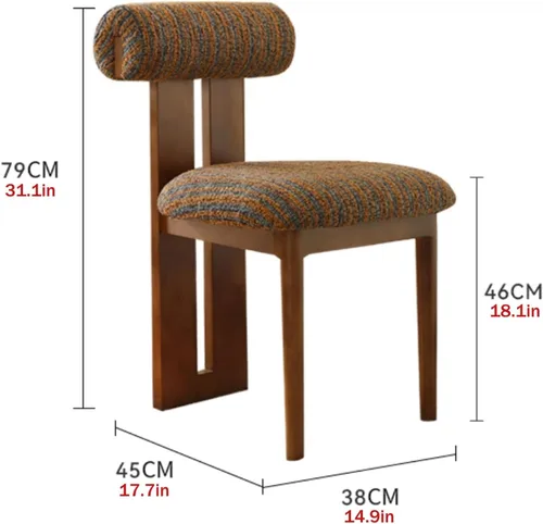 Vista 3 de Juego de sillas de comedor de madera, sillas de comedor tapizadas, silla de cocina con patas de silla de madera maciza, para restaurantes, salas