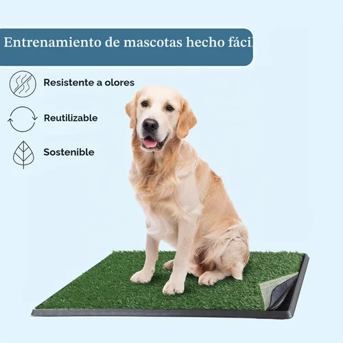 Vista 4 de Almohadilla de Césped Artificial para Orina de Cachorros para Perros y Mascotas Pequeñas - 20 x 30 Pulgadas, Almohadillas de Césped Reutilizables