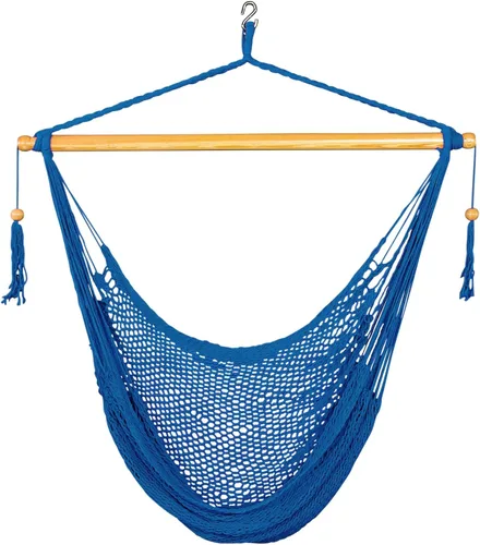 Vista 15 de Bliss Hammocks BHC-412FR - Silla hamaca con flecos de cuerda de isla de 40 pulgadas con herrrajes para colgar y barra separadora, para usar al aire