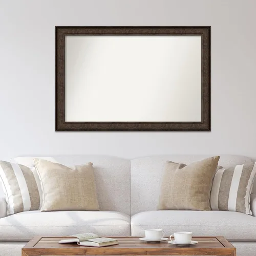 Vista 585 de Amanti Art Espejo de pared personalizado no biselado (25 x 25 pulgadas), marco de bronce acentuado, varios tamaños personalizados, espejo de baño
