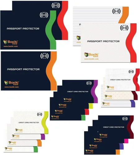 Vista 28 de Fundas de bloqueo RFID para pasaporte y tarjetas de crédito, Blanco, Blanco - 15 piezas